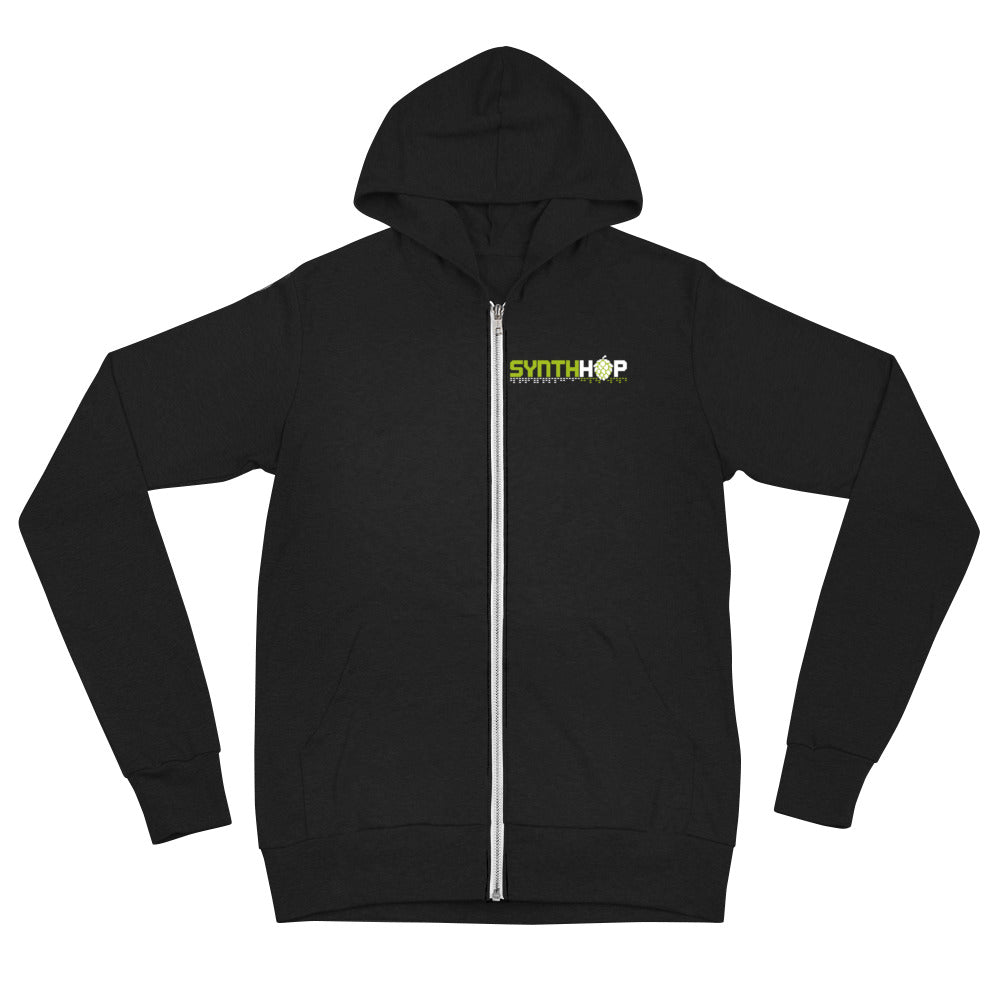 Synth Hop Triblend Lightweight Zip Hoodie